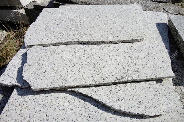 Stack of granite slabs